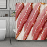 Raw Bacon Print Polyester Shower Curtain