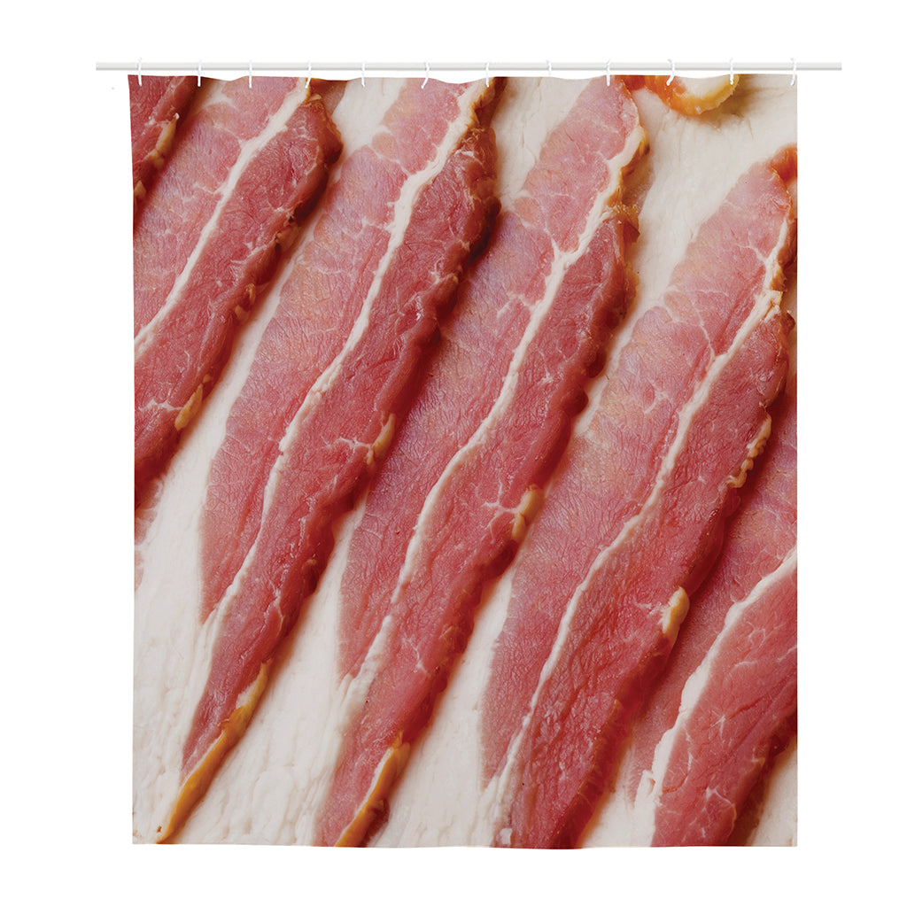 Raw Bacon Print Polyester Shower Curtain