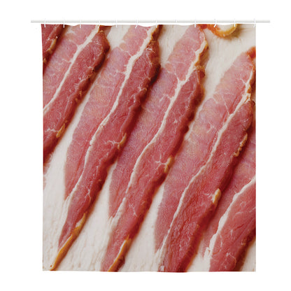 Raw Bacon Print Polyester Shower Curtain