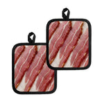 Raw Bacon Print Pot Holders