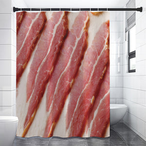 Raw Bacon Print Premium Shower Curtain