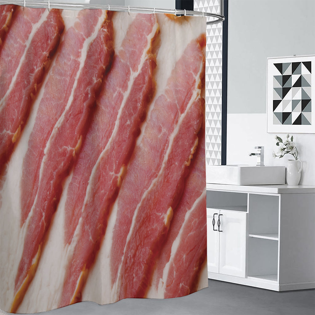 Raw Bacon Print Premium Shower Curtain