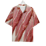 Raw Bacon Print Rayon Hawaiian Shirt