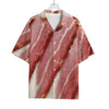 Raw Bacon Print Rayon Hawaiian Shirt