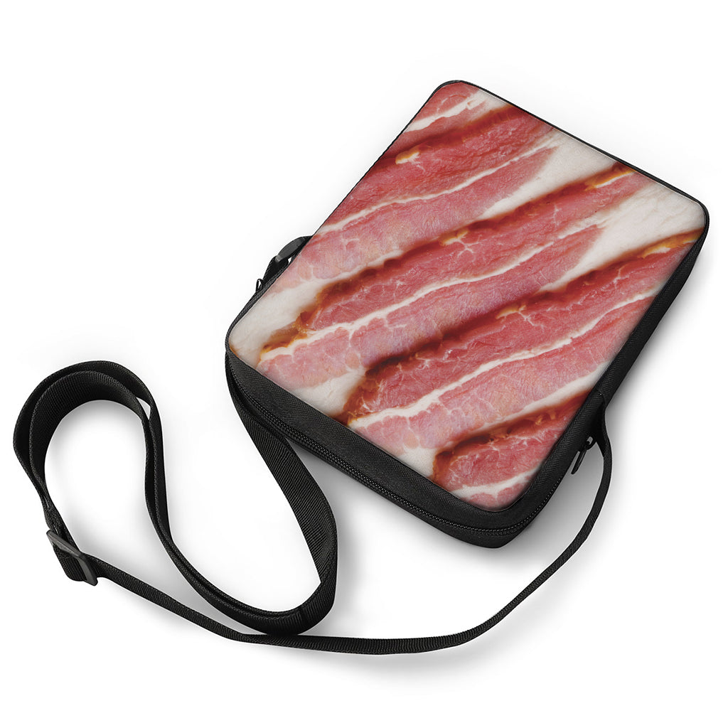 Raw Bacon Print Rectangular Crossbody Bag