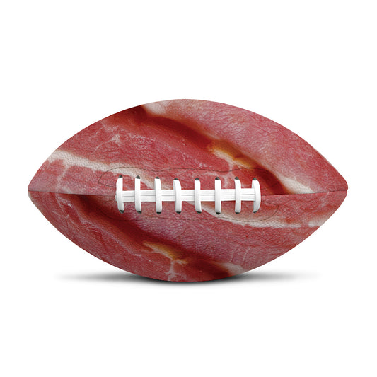 Raw Bacon Print Rugby Ball