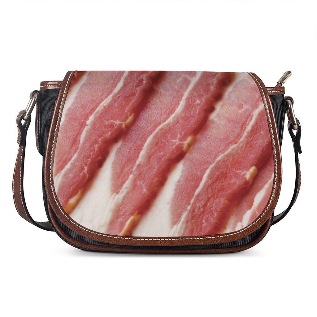 Raw Bacon Print Saddle Bag