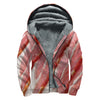Raw Bacon Print Sherpa Lined Zip Up Hoodie