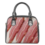 Raw Bacon Print Shoulder Handbag