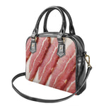 Raw Bacon Print Shoulder Handbag