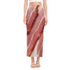 Raw Bacon Print Side Slit Maxi Skirt