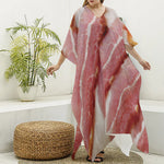 Raw Bacon Print Silk V-Neck Kaftan Dress