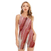 Raw Bacon Print Sleeveless One Piece Swimsuit