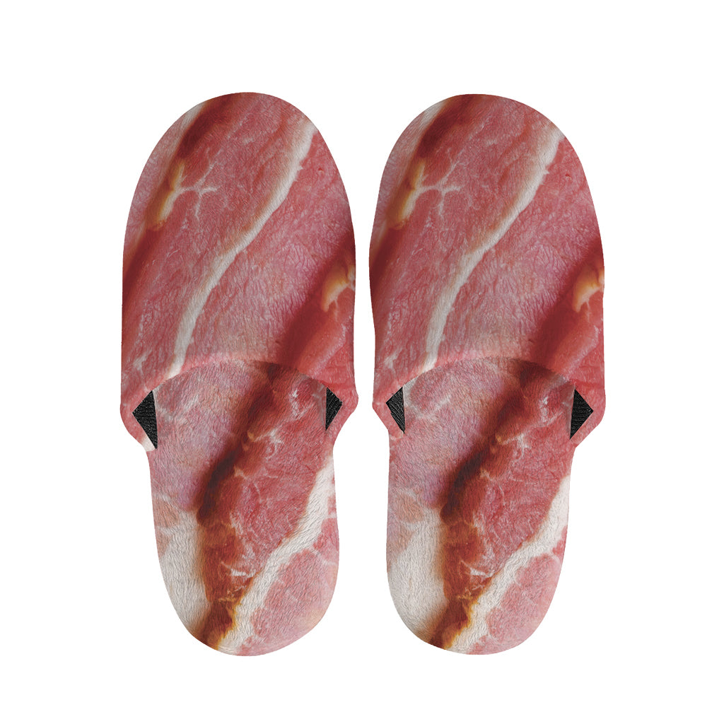 Raw Bacon Print Slippers