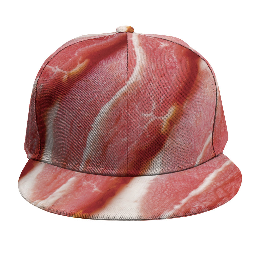 Raw Bacon Print Snapback Cap