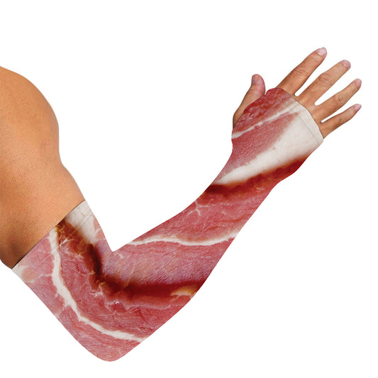 Raw Bacon Print Sun Protection Arm Sleeves