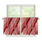 Raw Bacon Print Tier Curtains