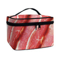 Raw Bacon Print Travel Makeup Bag