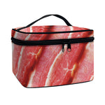 Raw Bacon Print Travel Makeup Bag