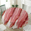 Raw Bacon Print Waterproof Round Tablecloth