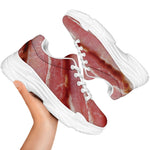 Raw Bacon Print White Chunky Shoes