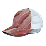 Raw Bacon Print White Mesh Trucker Cap