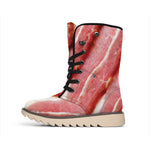 Raw Bacon Print Winter Boots