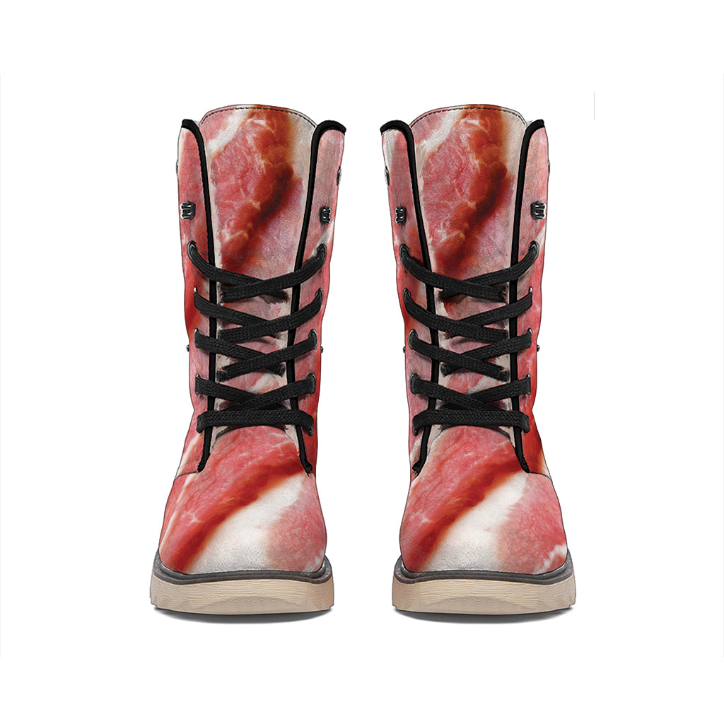 Raw Bacon Print Winter Boots