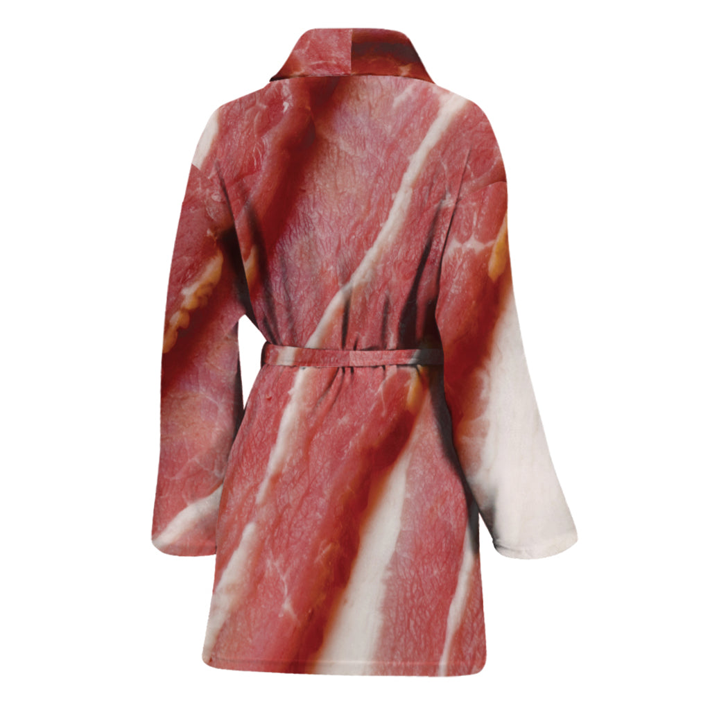 Raw Bacon Print Women's Bathrobe