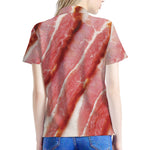 Raw Bacon Print Women's Polo Shirt