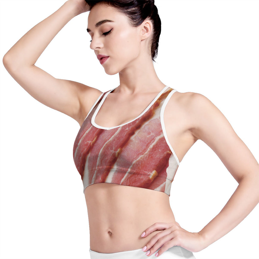 Raw Bacon Print Women's Sports Bra