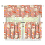 Reading Books And Glasses Pattern Print 3 Piece Kitchen Curtains