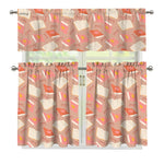 Reading Books And Glasses Pattern Print 3 Piece Kitchen Curtains