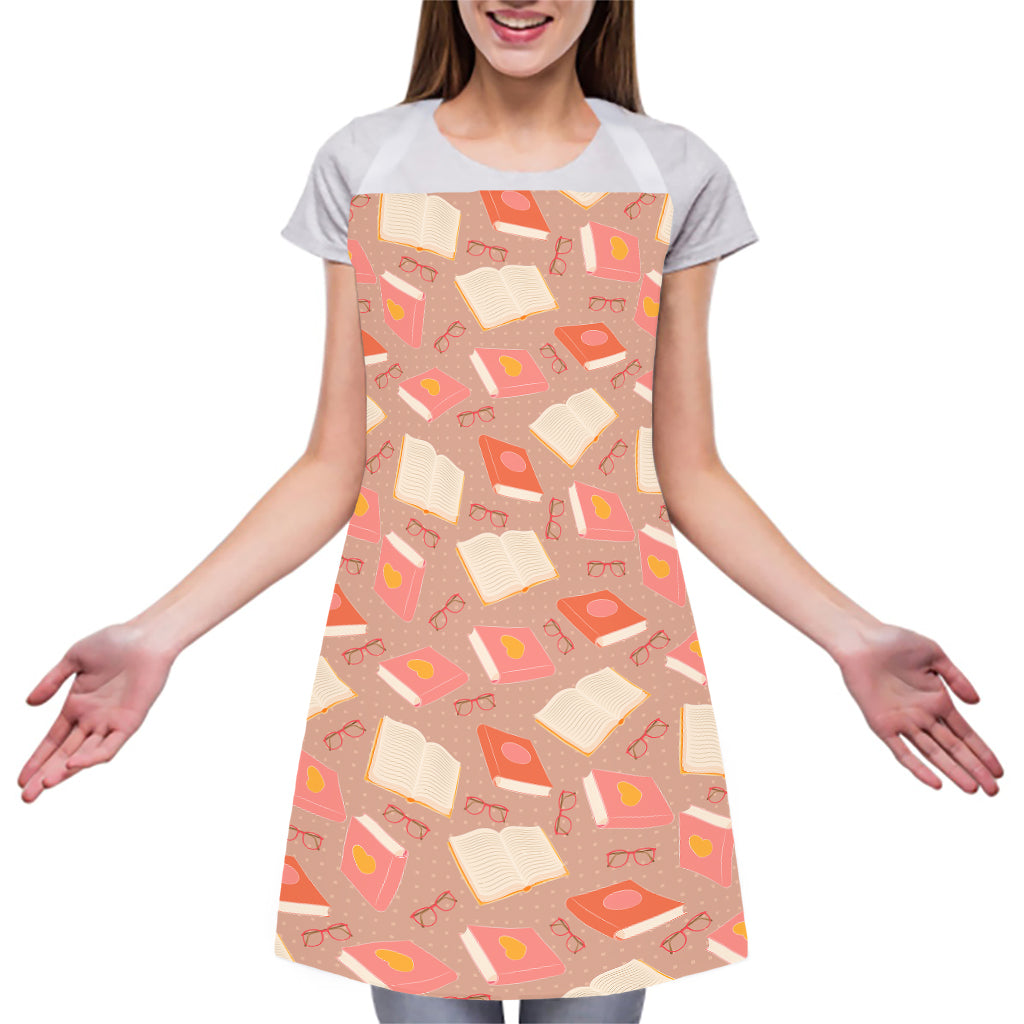 Reading Books And Glasses Pattern Print Adjustable Apron