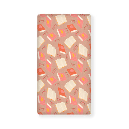 Reading Books And Glasses Pattern Print Baby Crib Sheet