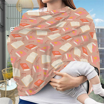 Reading Books And Glasses Pattern Print Baby Seat Cover