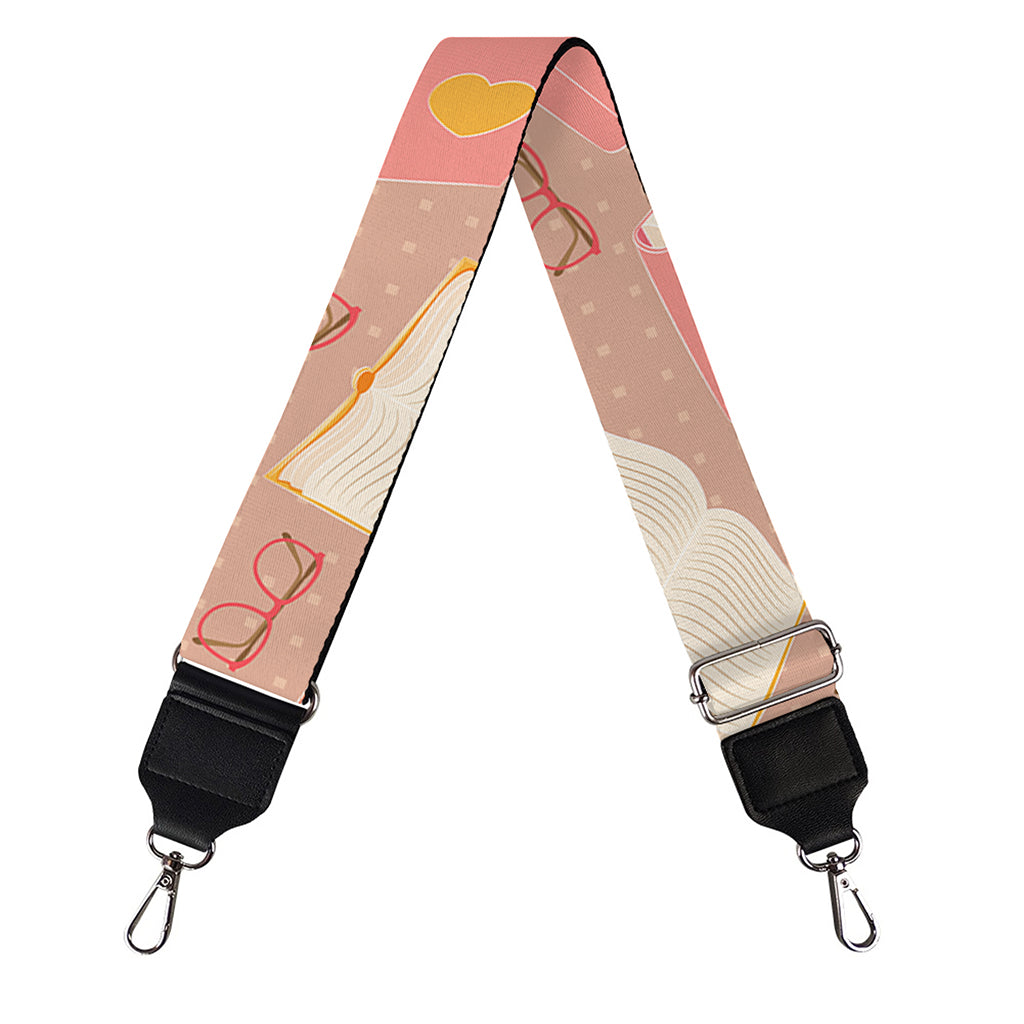 Reading Books And Glasses Pattern Print Bag Strap