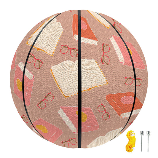Reading Books And Glasses Pattern Print Basketball