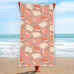 Reading Books And Glasses Pattern Print Beach Towel