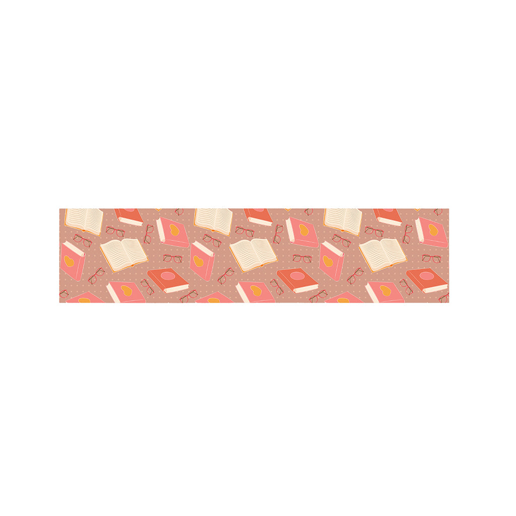Reading Books And Glasses Pattern Print Bed Runner