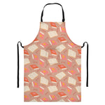 Reading Books And Glasses Pattern Print Bib Apron With Pocket