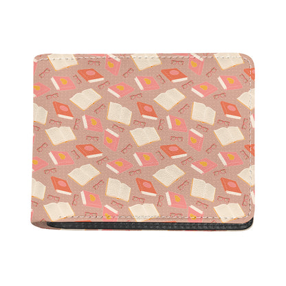 Reading Books And Glasses Pattern Print Bifold Wallet