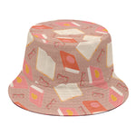 Reading Books And Glasses Pattern Print Bucket Hat