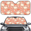 Reading Books And Glasses Pattern Print Car Windshield Sun Shade
