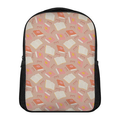 Reading Books And Glasses Pattern Print Casual Backpack