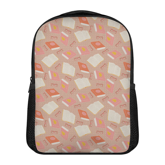 Reading Books And Glasses Pattern Print Casual Backpack