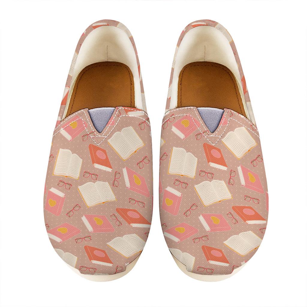 Reading Books And Glasses Pattern Print Casual Shoes