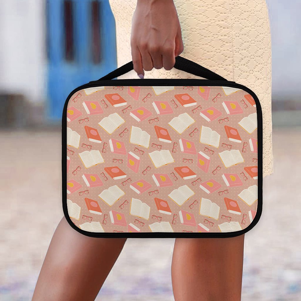 Reading Books And Glasses Pattern Print Classic Bible Case