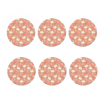 Reading Books And Glasses Pattern Print Coaster Set