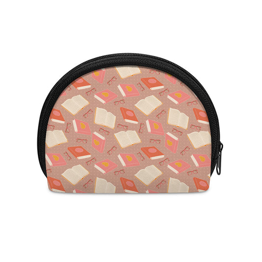 Reading Books And Glasses Pattern Print Coin Purse